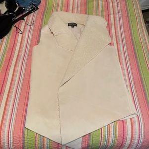 Suede/faux fur vest